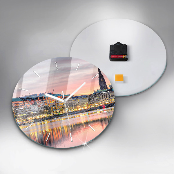 Zegar ścienny okrągły Alster w Hamburgu