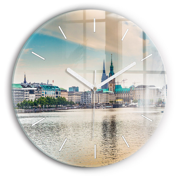 Zegar ścienny okrągły Binnenalster w Hamburgu