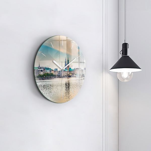 Zegar ścienny okrągły Binnenalster w Hamburgu