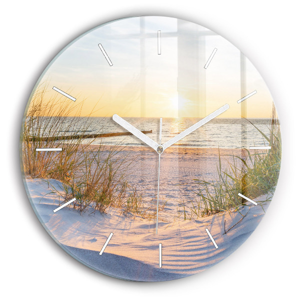 Zegar ścienny okrągły Zachód słońca nad morzem
