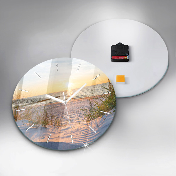 Zegar ścienny okrągły Zachód słońca nad morzem