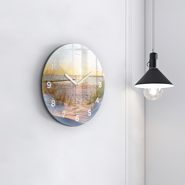 Zegar ścienny okrągły Zachód słońca nad morzem