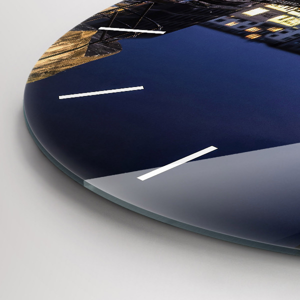 Zegar ścienny okrągły Miasto oświetlone nocą