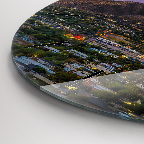 Zegar szklany okrągły Górski Krajobraz