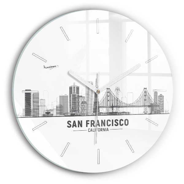 Zegar ścienny okrągły Panorama San Francisco
