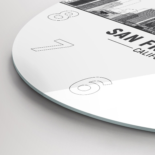 Zegar ścienny okrągły Panorama San Francisco