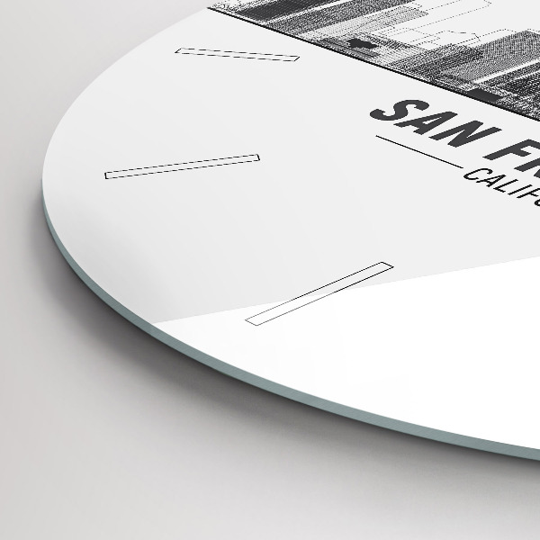 Zegar ścienny okrągły Panorama San Francisco