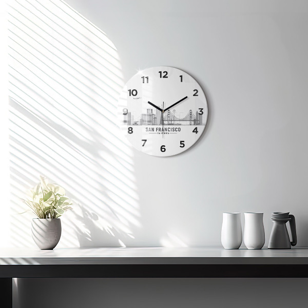Zegar ścienny okrągły Panorama San Francisco