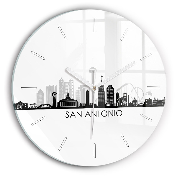 Zegar szklany okrągły Miasto San Antonio Texas