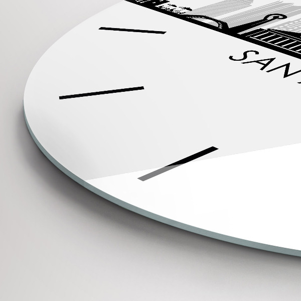 Zegar szklany okrągły Miasto San Antonio Texas