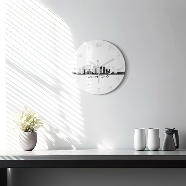 Zegar szklany okrągły Miasto San Antonio Texas