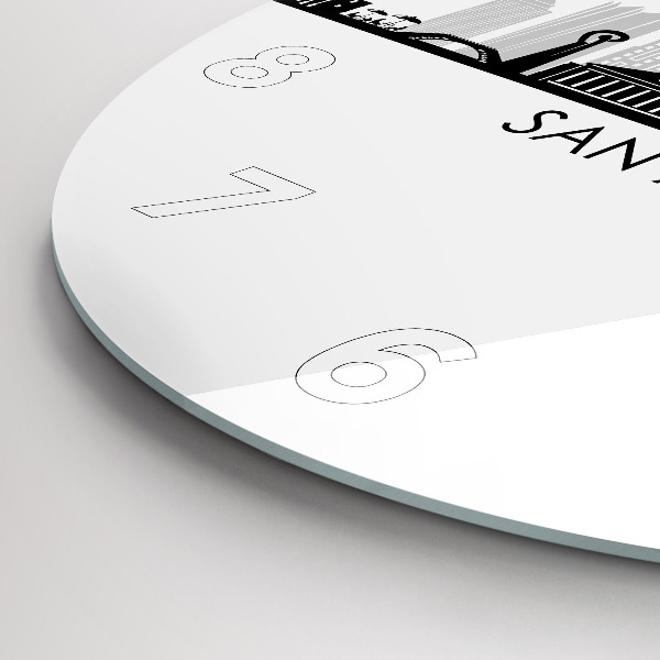 Zegar szklany okrągły Miasto San Antonio Texas