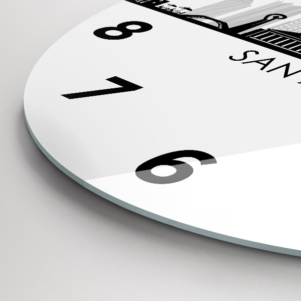 Zegar szklany okrągły Miasto San Antonio Texas