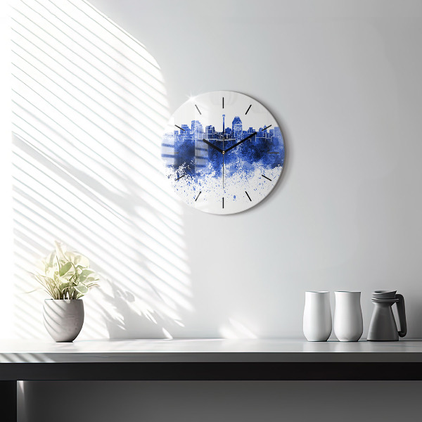 Zegar szklany okrągły San Antonio akwarele