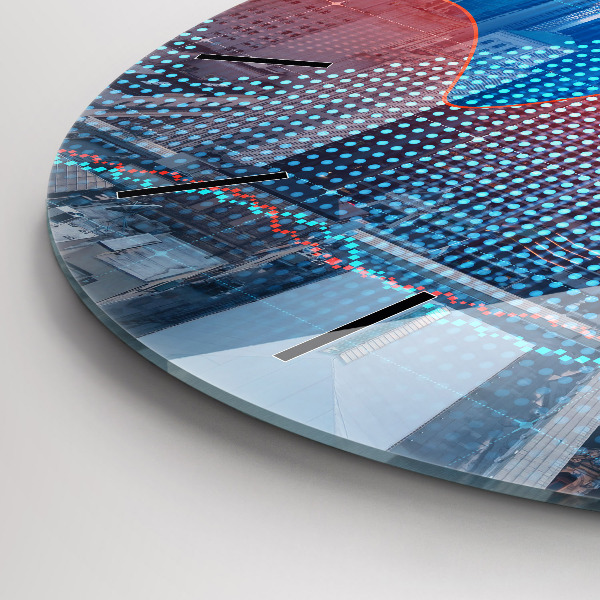 Zegar szklany okrągły Wieżowce w Philadelphii