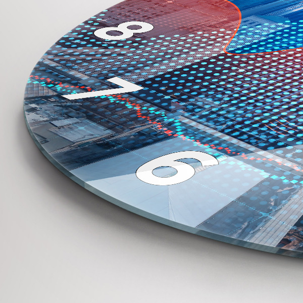 Zegar szklany okrągły Wieżowce w Philadelphii