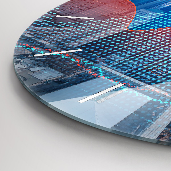 Zegar szklany okrągły Wieżowce w Philadelphii