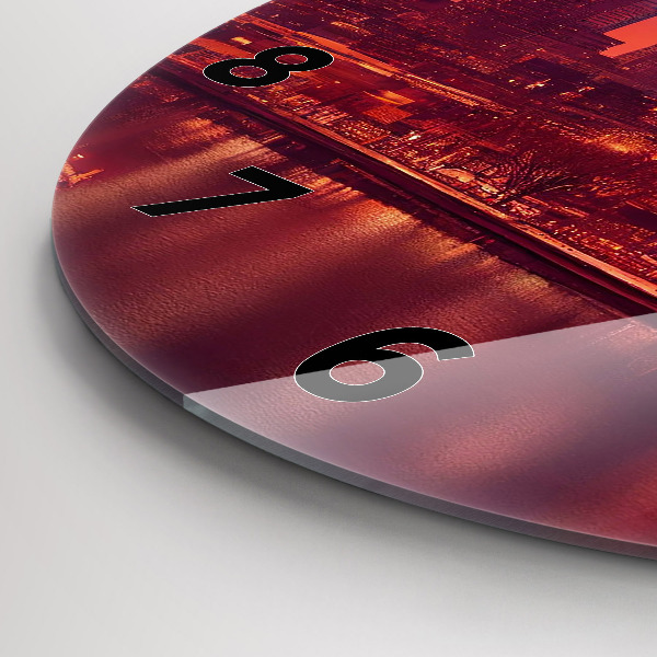 Zegar szklany okrągły Miasto nocą w Philadelphia