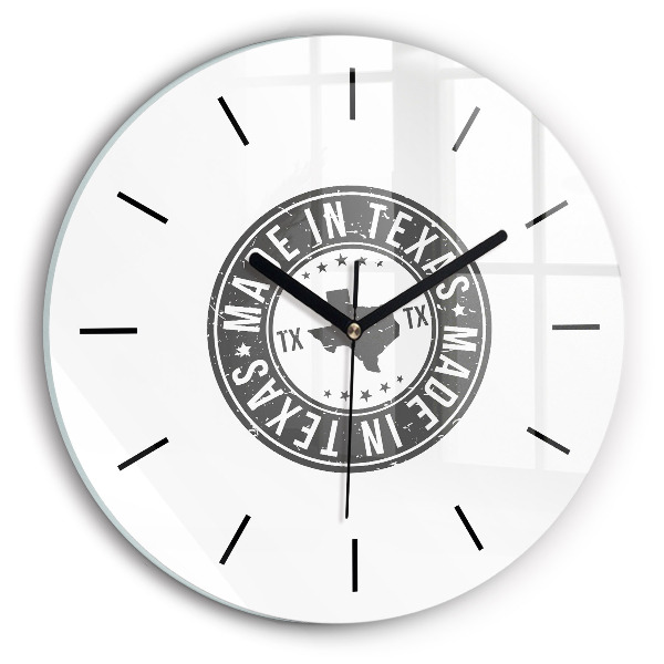 Zegar szklany okrągły Znaczek Texas