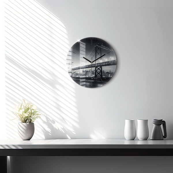 Zegar okrągły Most nocą San Francisco