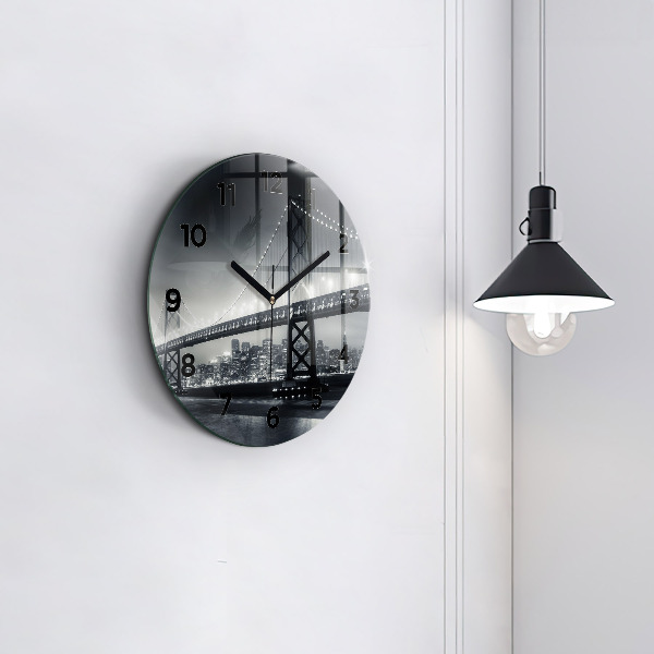 Zegar okrągły Most nocą San Francisco