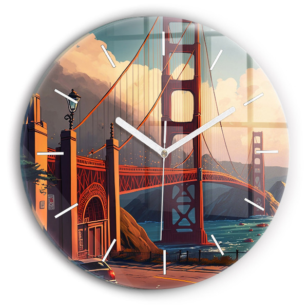 Zegar szklany okrągły Most w San Francisco