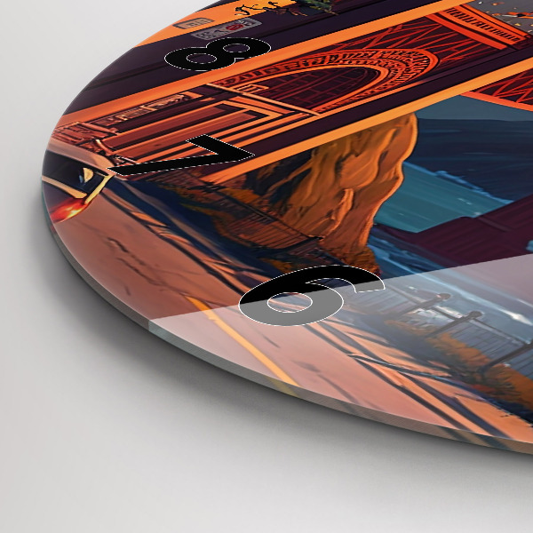 Zegar szklany okrągły Most w San Francisco