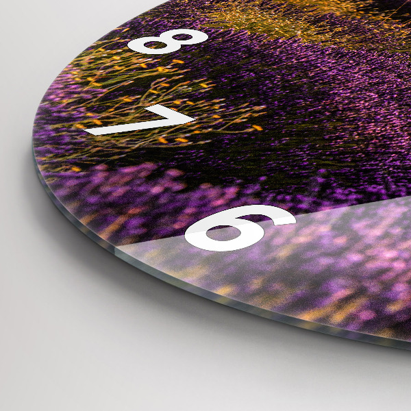 Zegar okrągły Łąka lawendowa Francja