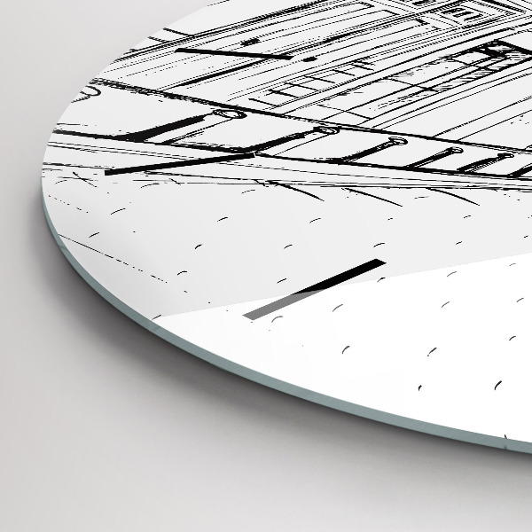 Zegar ścienny okrągły Rysunek miasta Prowansja