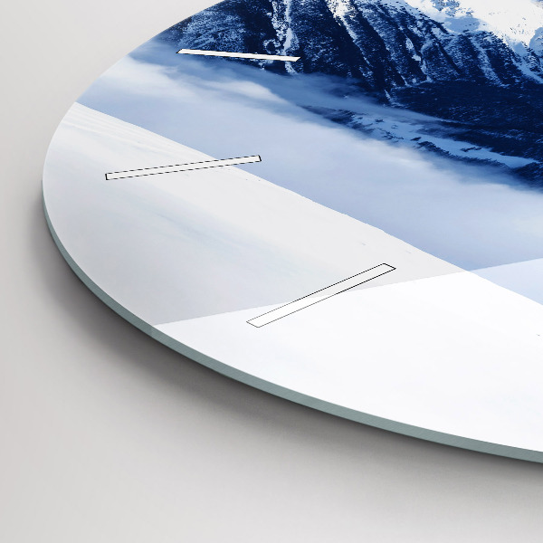 Zegar szklany okrągły Panorama gór