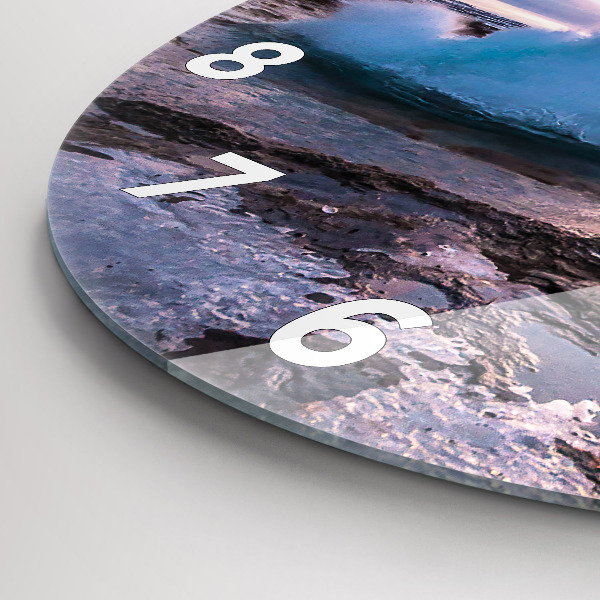 Zegar ścienny okrągły Gejzer na wyspie Islandia