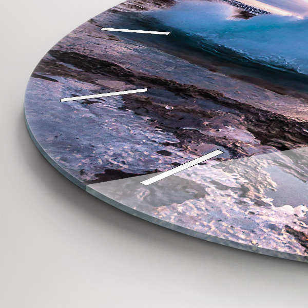 Zegar ścienny okrągły Gejzer na wyspie Islandia