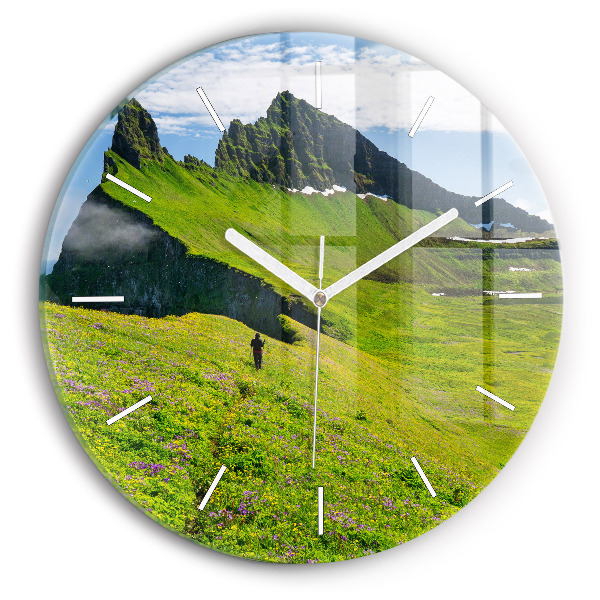 Zegar szklany okrągły Rezerwat Hornstrandir Islandia