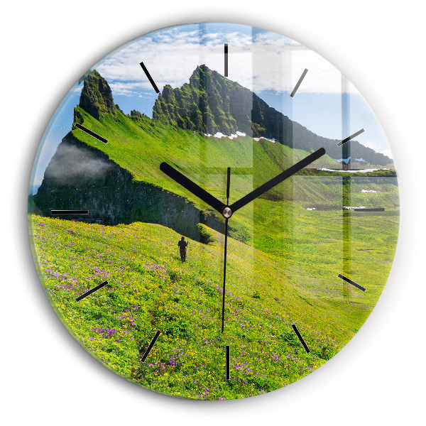 Zegar szklany okrągły Rezerwat Hornstrandir Islandia