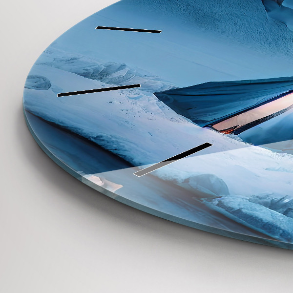 Zegar szklany okrągły Namiot w górach Islandii