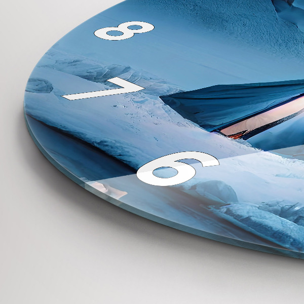 Zegar szklany okrągły Namiot w górach Islandii