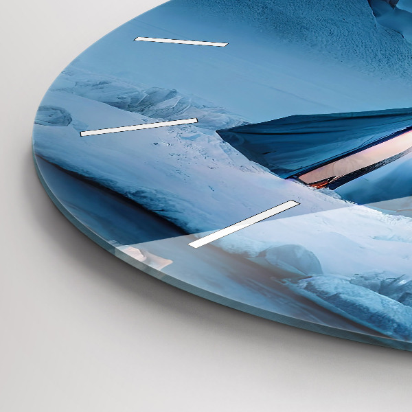 Zegar szklany okrągły Namiot w górach Islandii