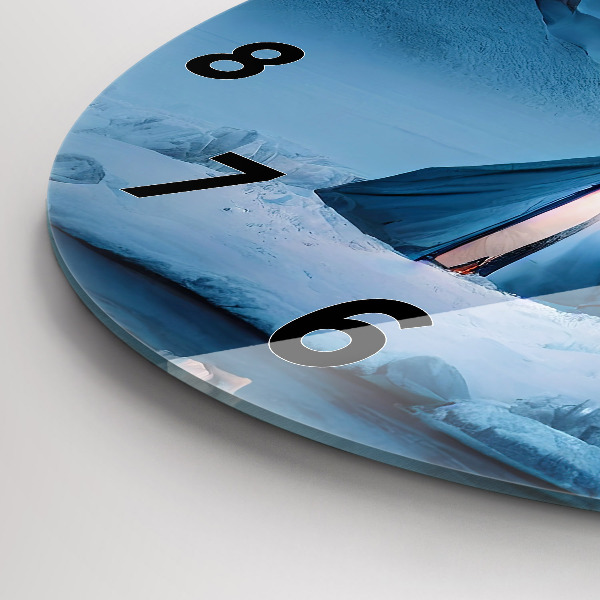 Zegar szklany okrągły Namiot w górach Islandii