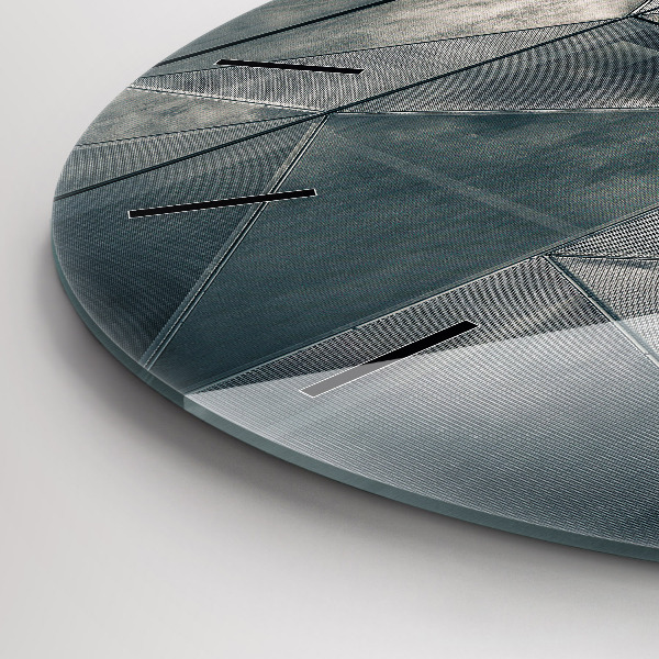 Zegar ścienny okrągły Metalowa abstrakcja trójkąty