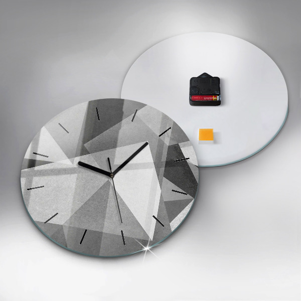 Zegar ścienny okrągły Szara Geometryczna Abstrakcja