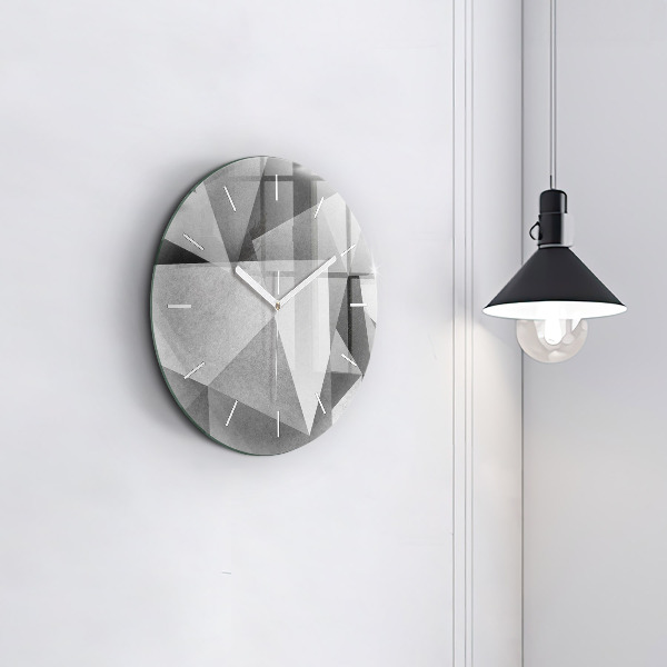 Zegar ścienny okrągły Szara Geometryczna Abstrakcja