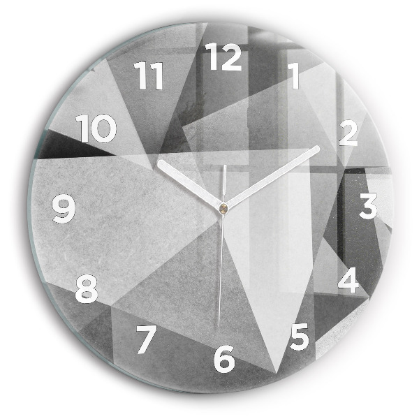 Zegar ścienny okrągły Szara Geometryczna Abstrakcja