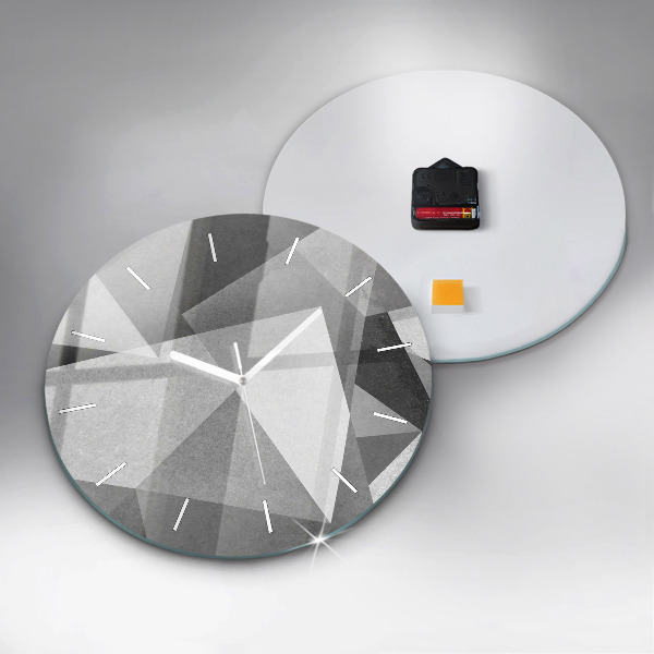 Zegar ścienny okrągły Szara Geometryczna Abstrakcja