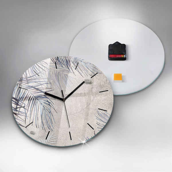 Zegar okrągły z nadrukiem Liść palmowy