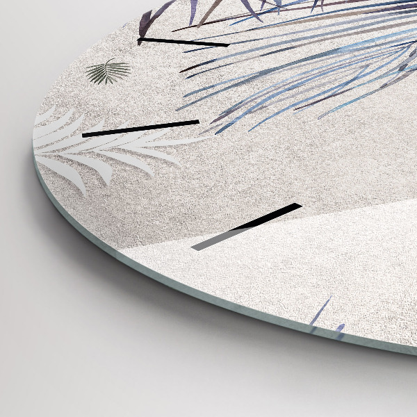 Zegar okrągły z nadrukiem Liść palmowy