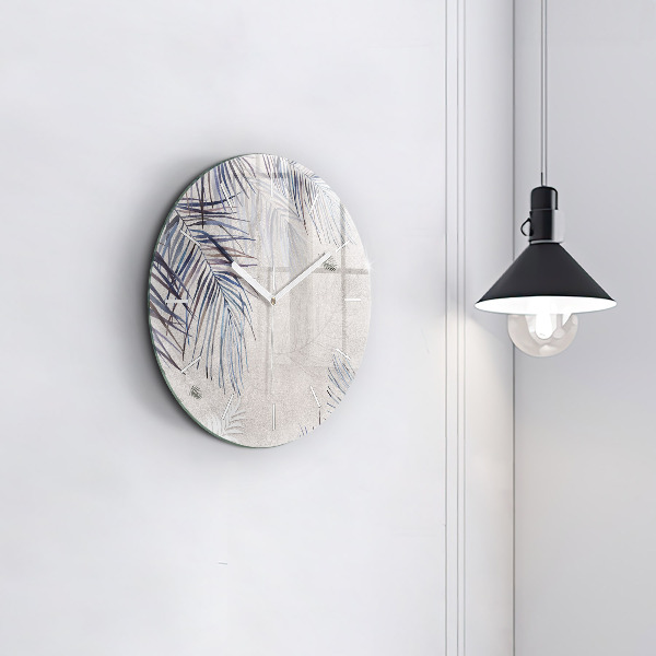Zegar okrągły z nadrukiem Liść palmowy