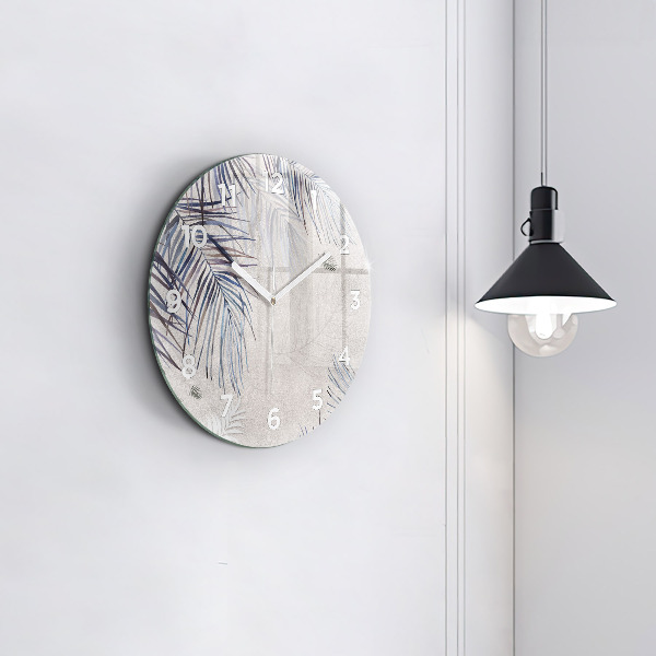 Zegar okrągły z nadrukiem Liść palmowy