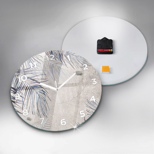 Zegar okrągły z nadrukiem Liść palmowy