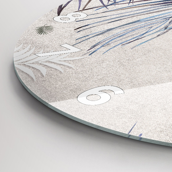 Zegar okrągły z nadrukiem Liść palmowy