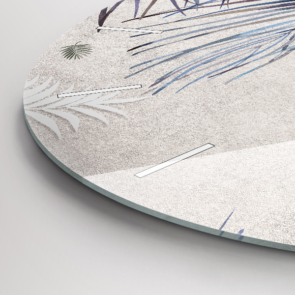 Zegar okrągły z nadrukiem Liść palmowy